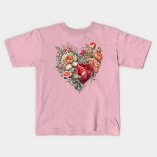 Floral Heart Kids T-Shirt